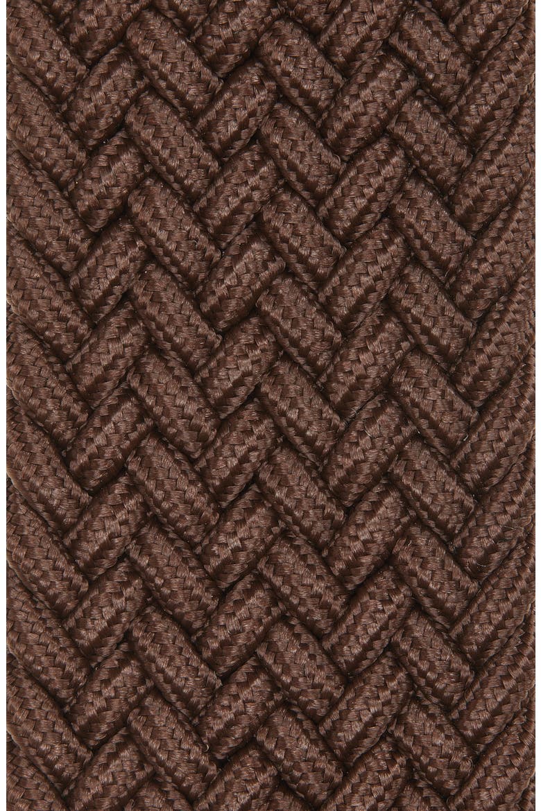 Sash Woven Elastic Belt, Alternate, color, DARK BROWN