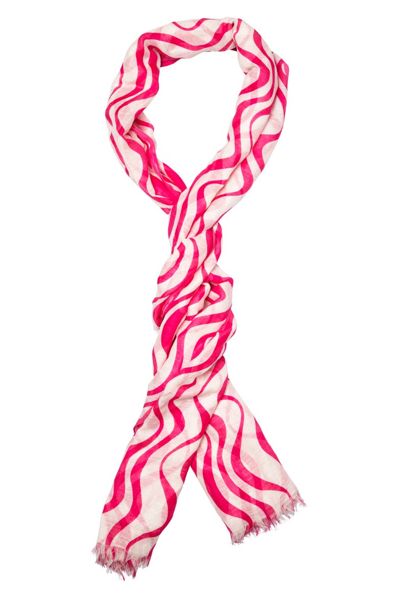 cabana wave yarn dyed fringe scarf, Alternate, color, CREAM ROSEJAM
