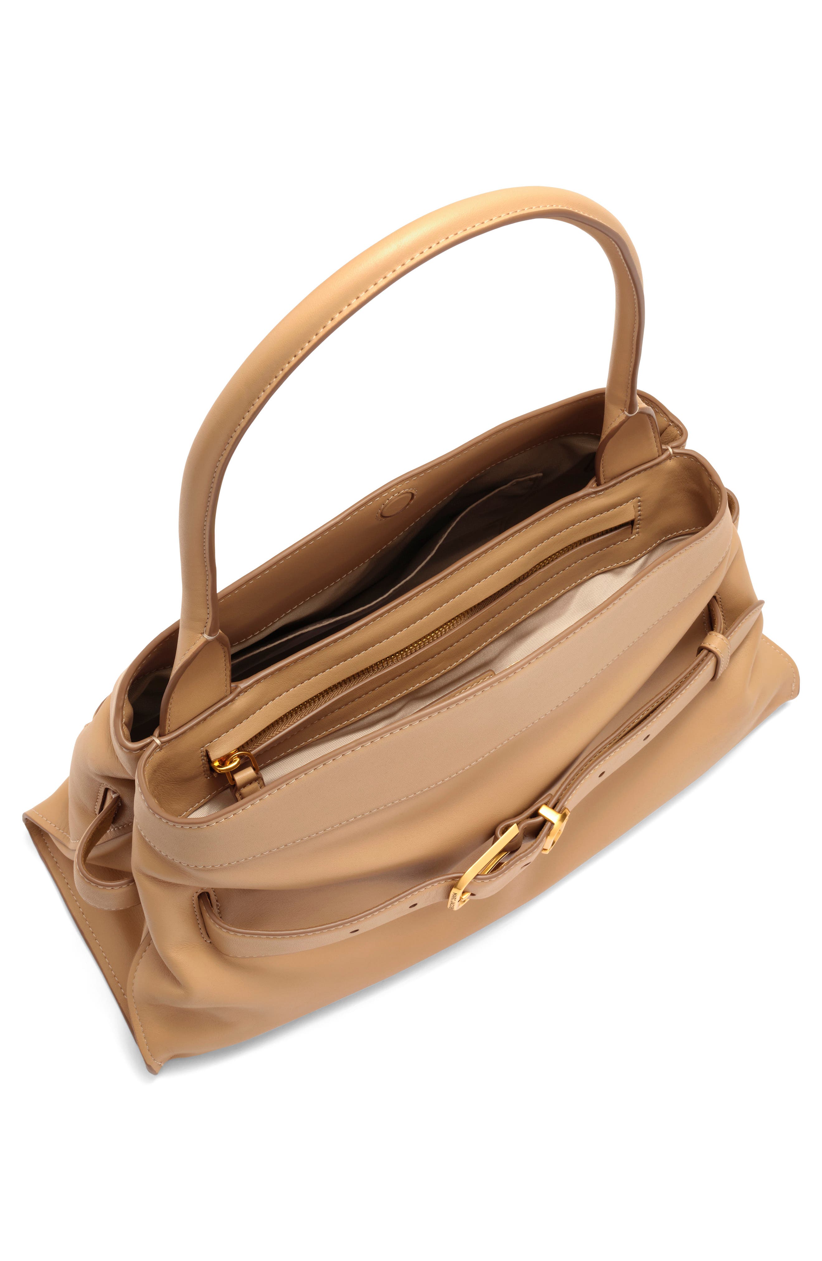 Dakota Leather Shoulder Satchel, Alternate, color, CAMEL