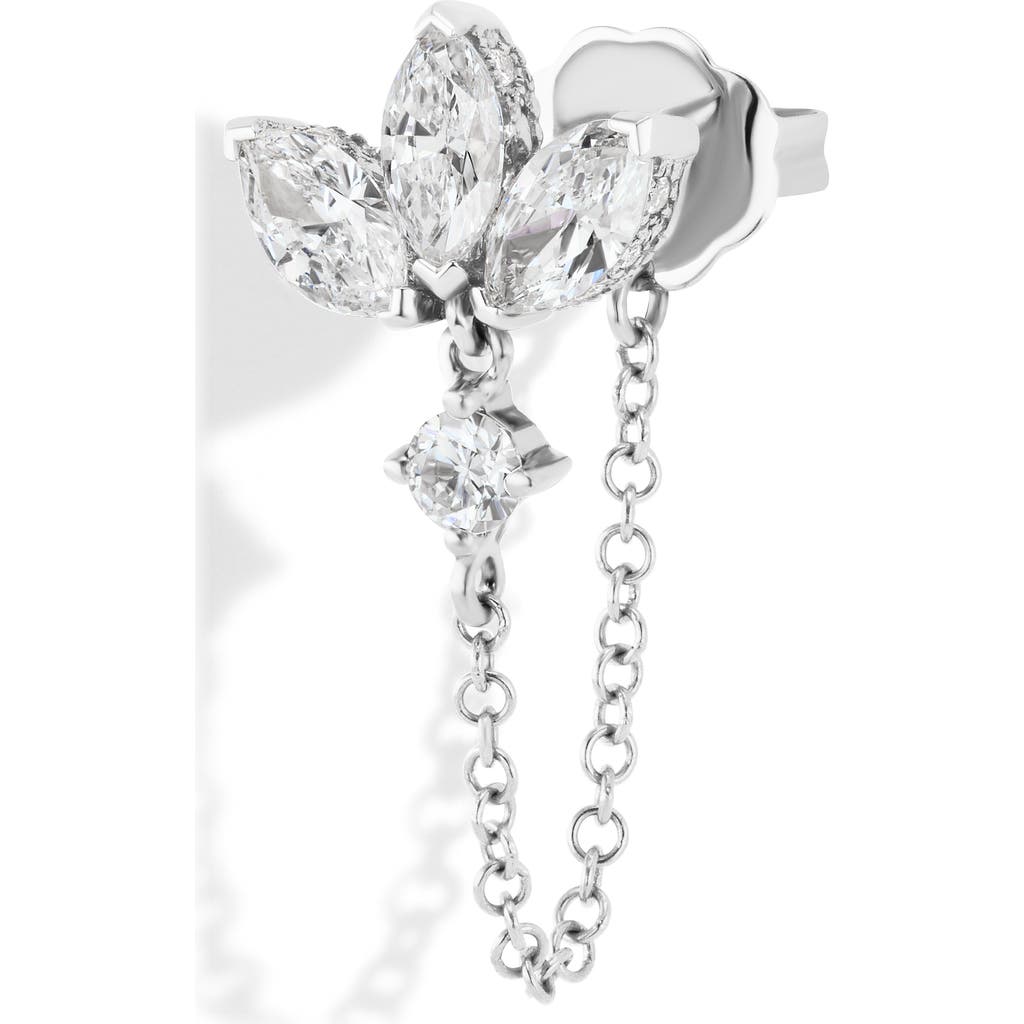 Maria Tash Lotus Chain Wrap Stud Earring In Silver