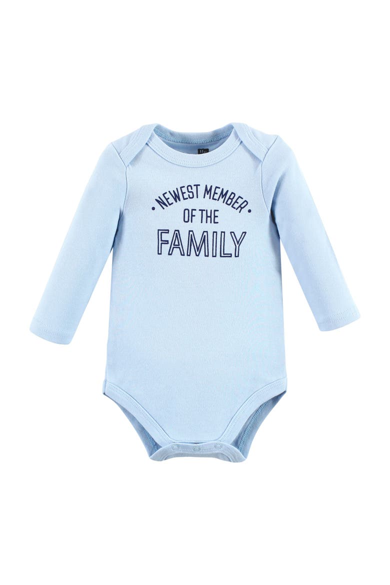 Cotton Long-Sleeve Bodysuits 3-Pack, Alternate, color, Newest Family Member