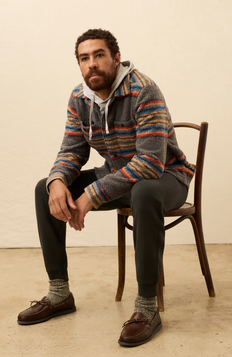 Faherty Range CPO High Pile Fleece Shirt Jacket, Alternate, color, Buffalo Rock Stripe