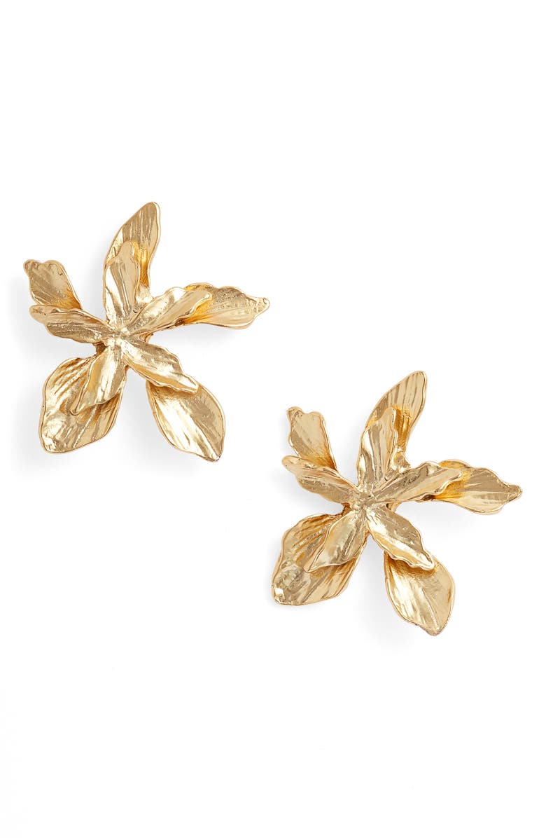 Karine Sultan Large Flower Stud Earrings, Main, color, 