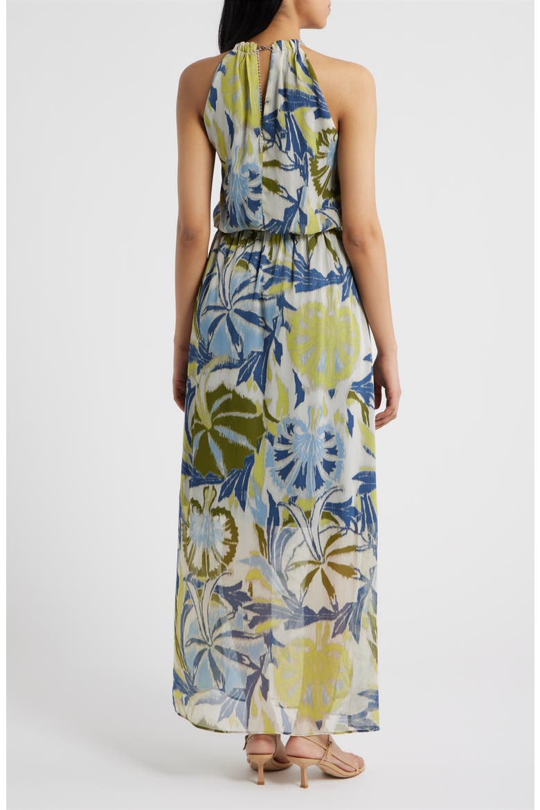 Floral Chain Neck Maxi Dress, Alternate, color, CREAM MULTI
