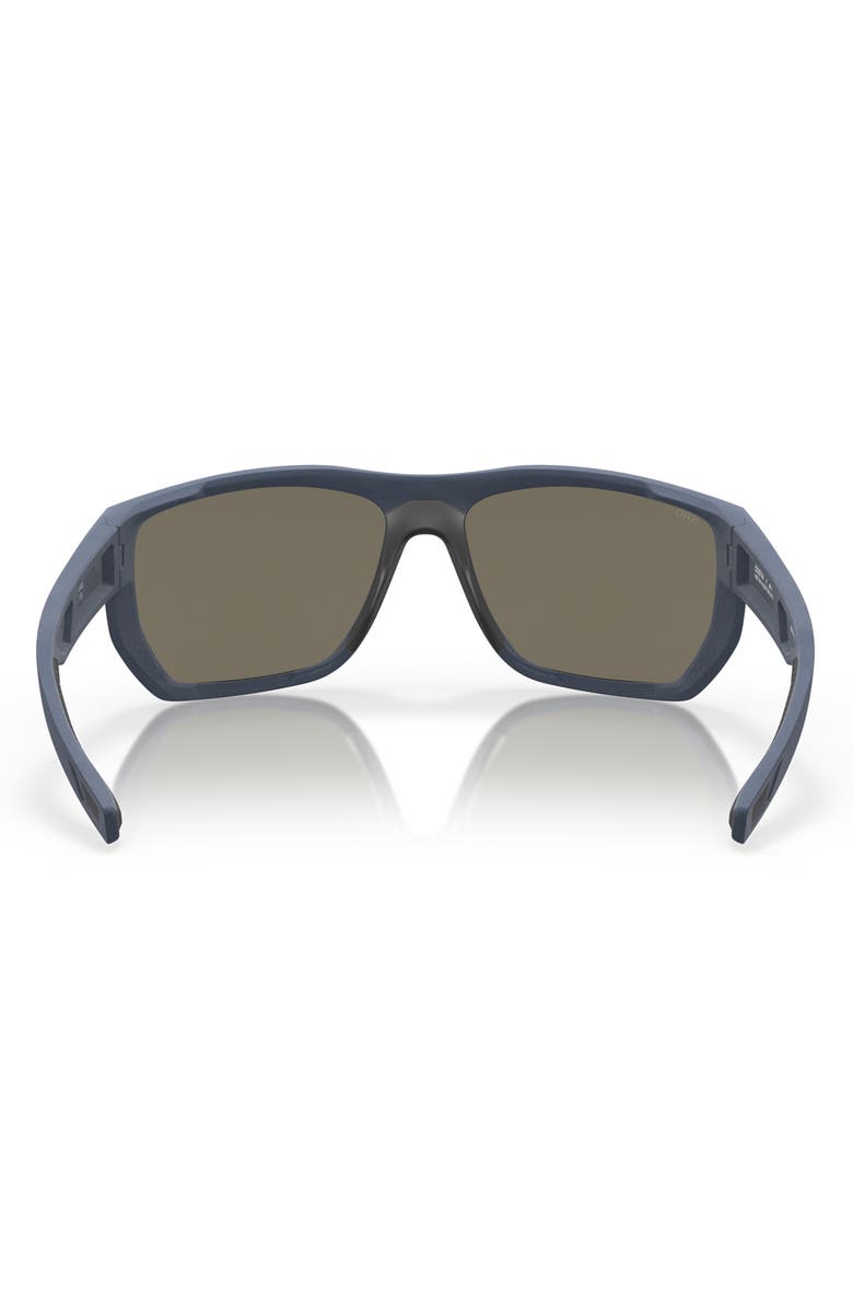 Costa Del Mar Santiago 63mm Oversize Polarized Rectangular Sunglasses, Alternate, color, Blue Mirror