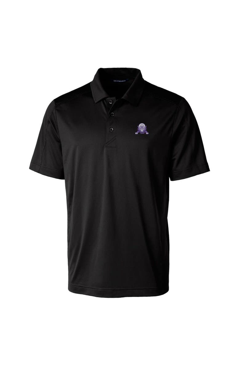 Cutter & Buck Men's Cutter & Buck Black Northwestern Wildcats Team Logo Big & Tall Prospect Textured Stretch Polo, Alternate, color, 