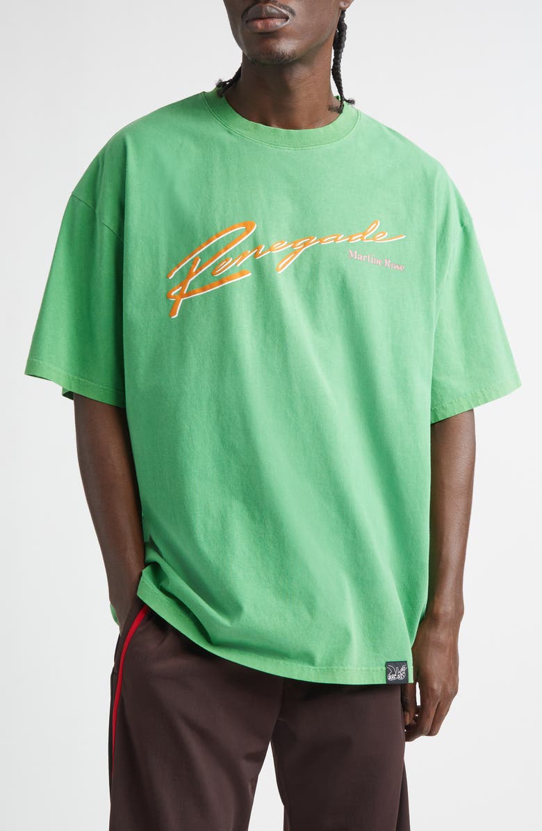 Martine Rose Oversize Graphic T-Shirt, Main, color, Green