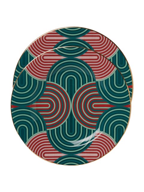Dessert Plates Set Of 2 Slinky Verde Green
