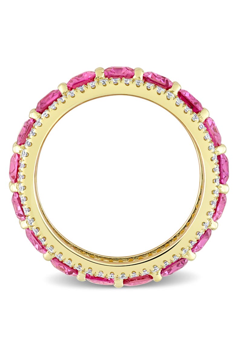 Gemstone & Diamond Eternity Ring 14k, Alternate, color, Pink Sapphire/Rose Gold