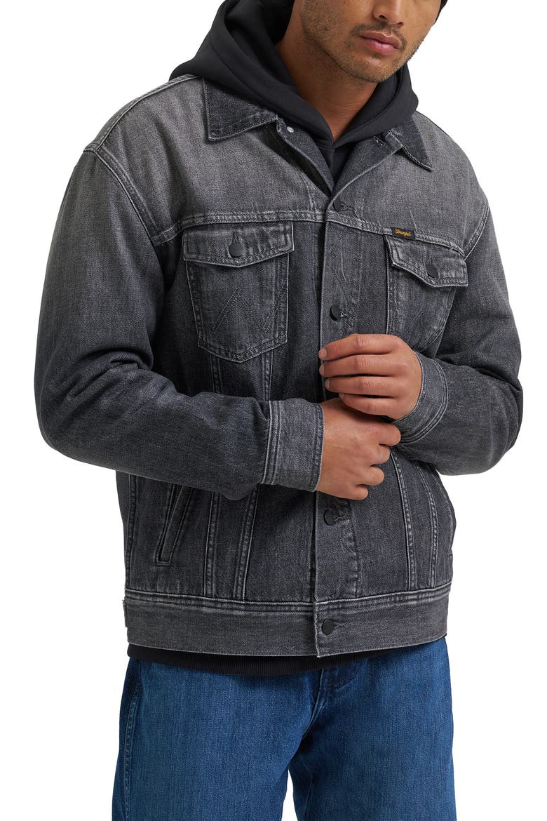 Cotton Denim Jacket, Main, color, SMOKY GRANITE