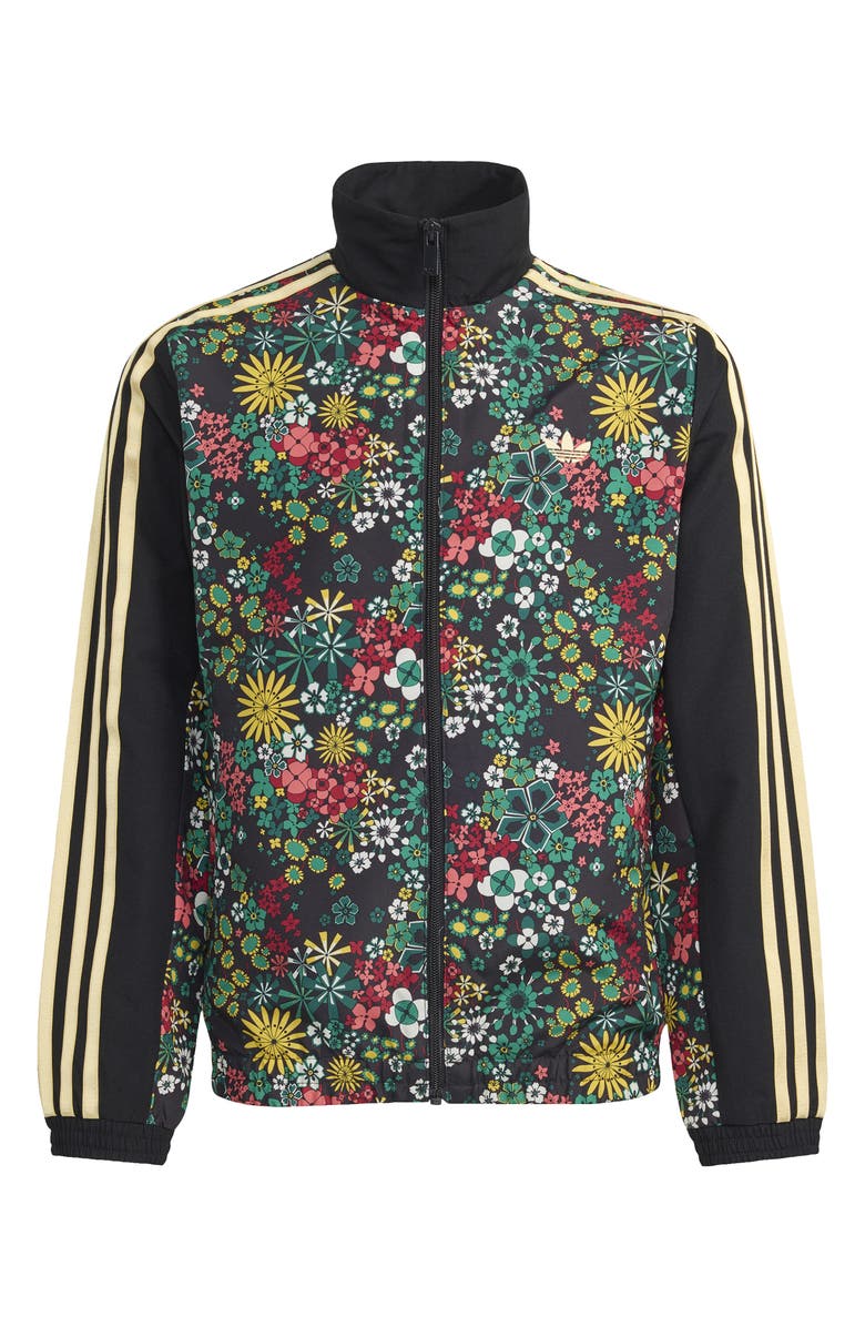 adidas Kids' Floral Print Track Jacket, Main, color, Black