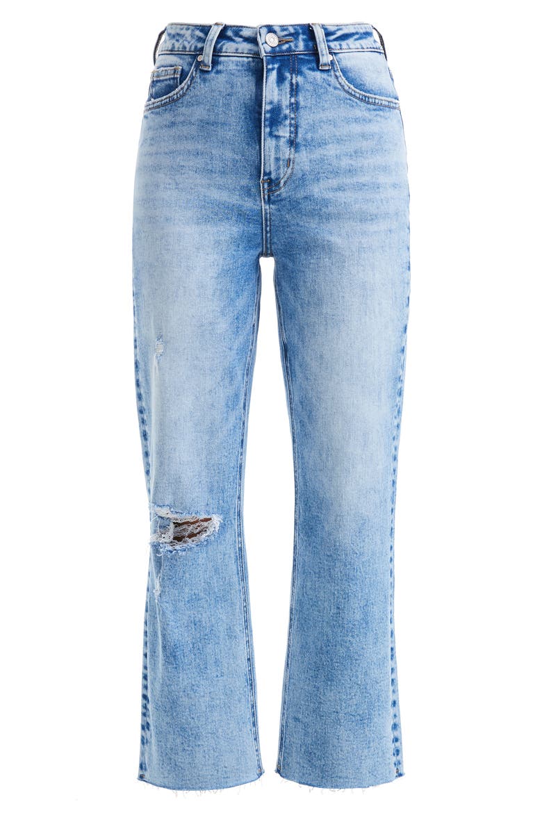 High Waist Distressed Straight Leg Jeans, Alternate, color, PARADISE