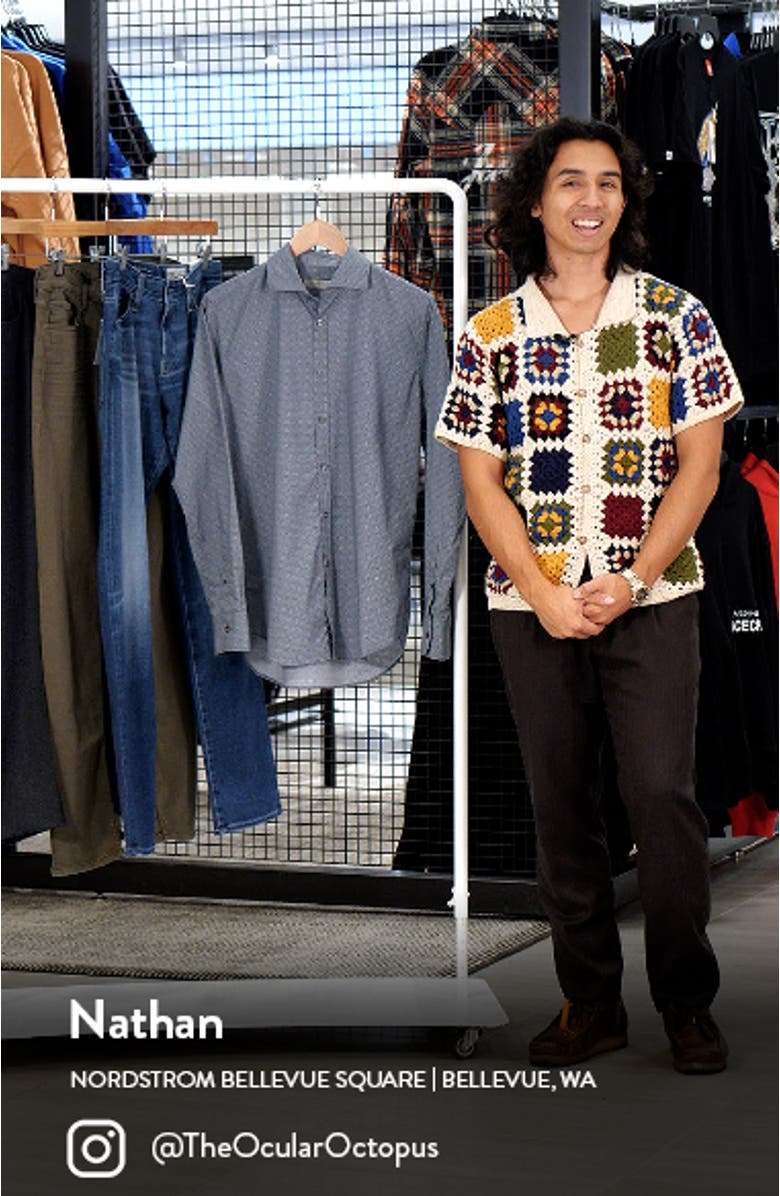 Regular Fit Geometric Print Dress Shirt, sales video thumbnail