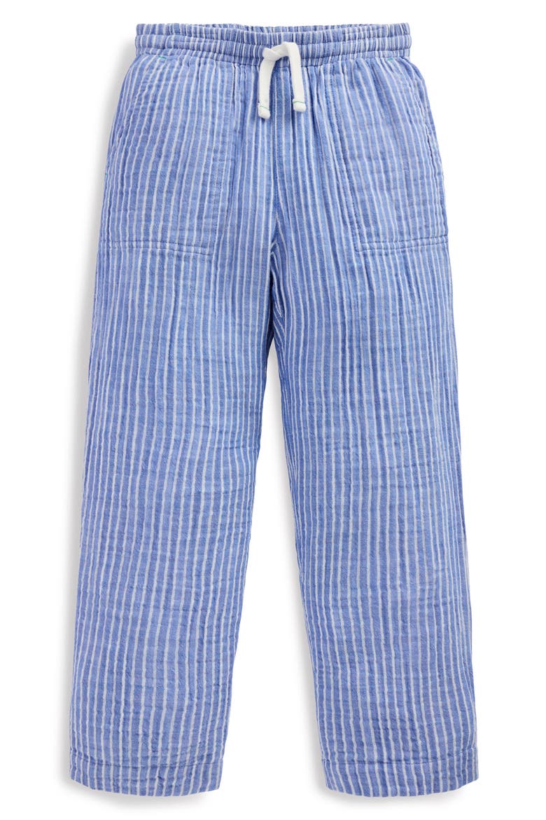 Kids' Double Cloth Cotton Pants, Main, color, BLUE STRIPES