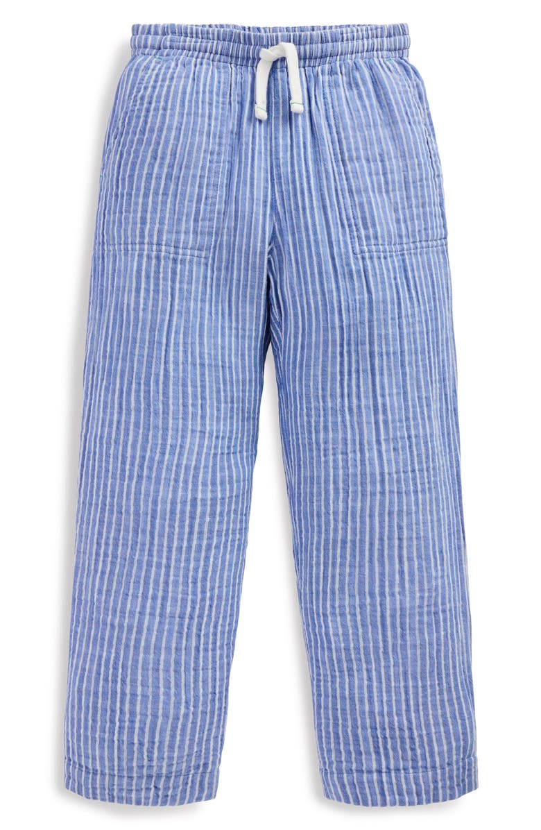 Mini Boden Kids' Double Cloth Cotton Pants, Main, color, Blue Stripes