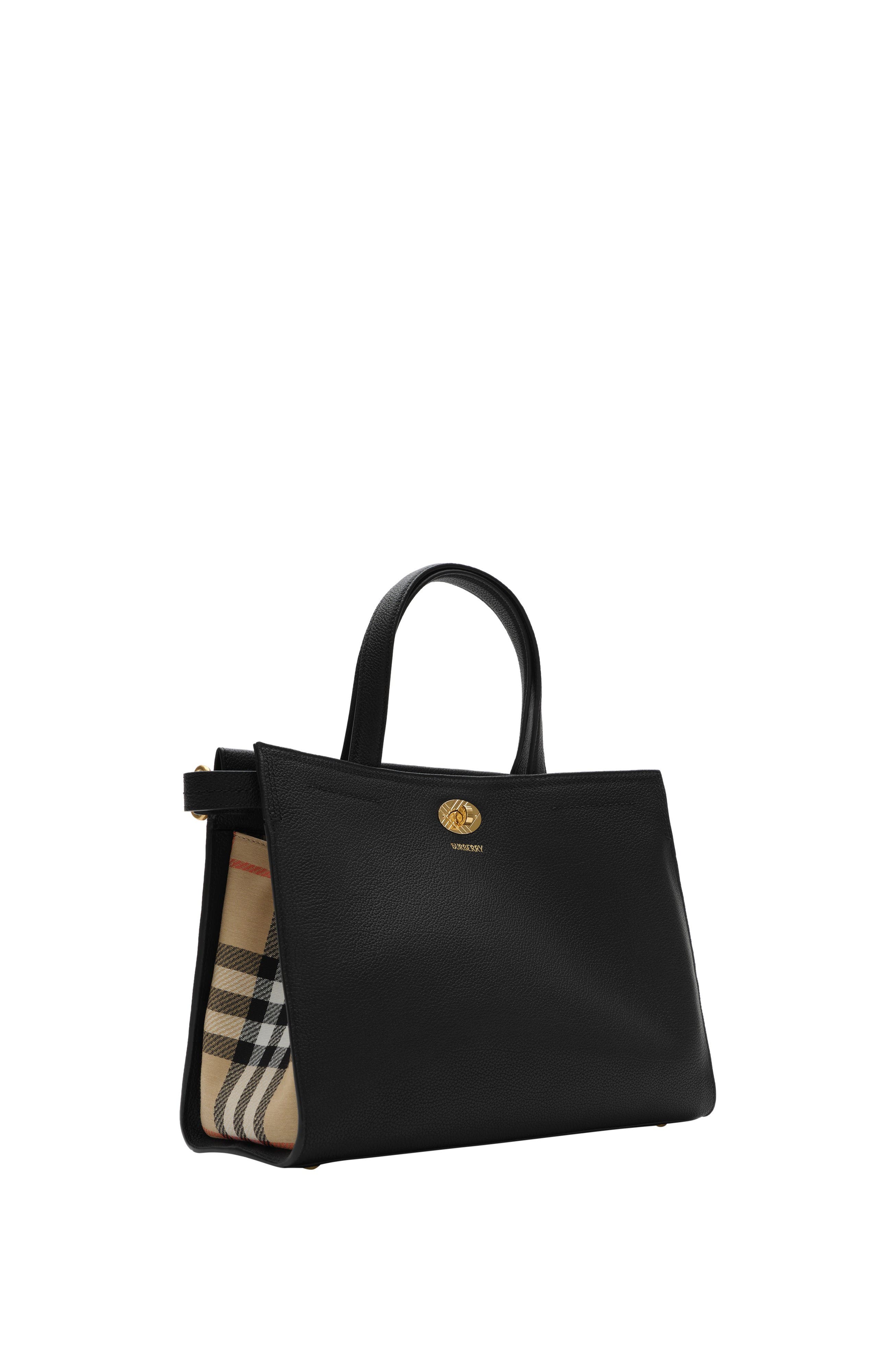 Burberry Small Cotswolds Check Tote, Main, color, Black