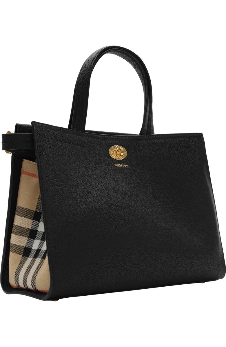 Burberry Small Cotswolds Check Tote, Main, color, Black