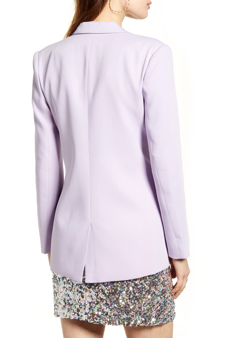 Tailored Single Button Blazer, Alternate, color, LILAC