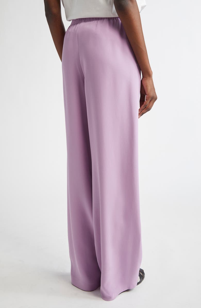 Valentino Garavani Silk Cady Couture Wide Leg Pants, Alternate, color, Violet