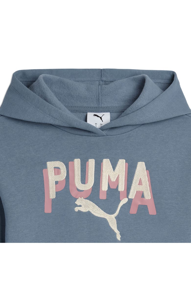 PUMA Kids' Class Pack Cotton Blend Fleece Hoodie, Alternate, color, Sky/ Pewter