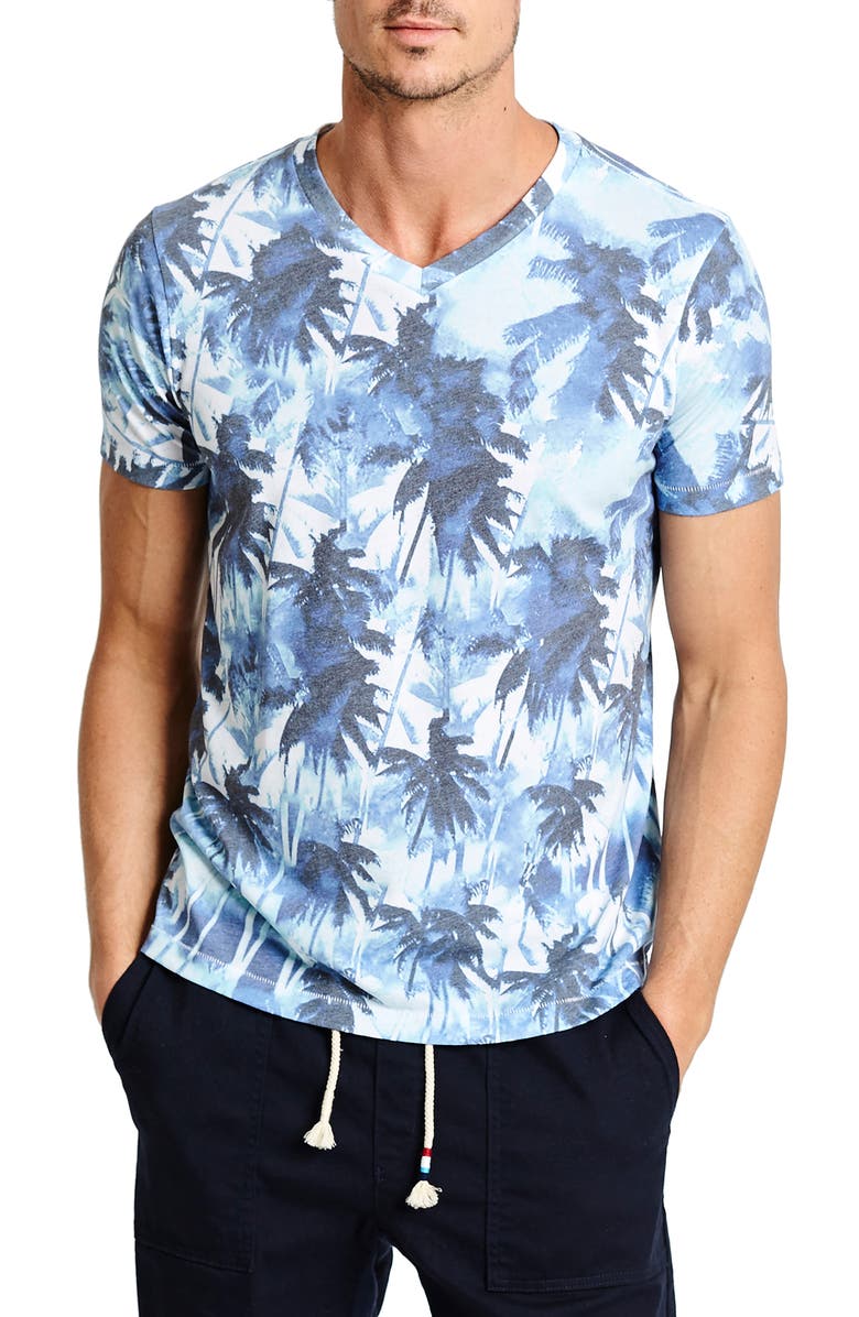 Sol Angeles Aqua Mirage V-Neck T-Shirt, Main, color, 