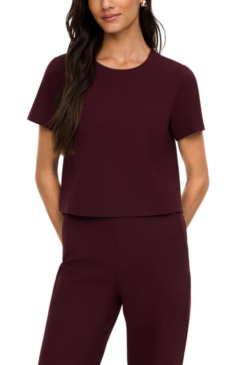 Ponte Cropped Crewneck Tee