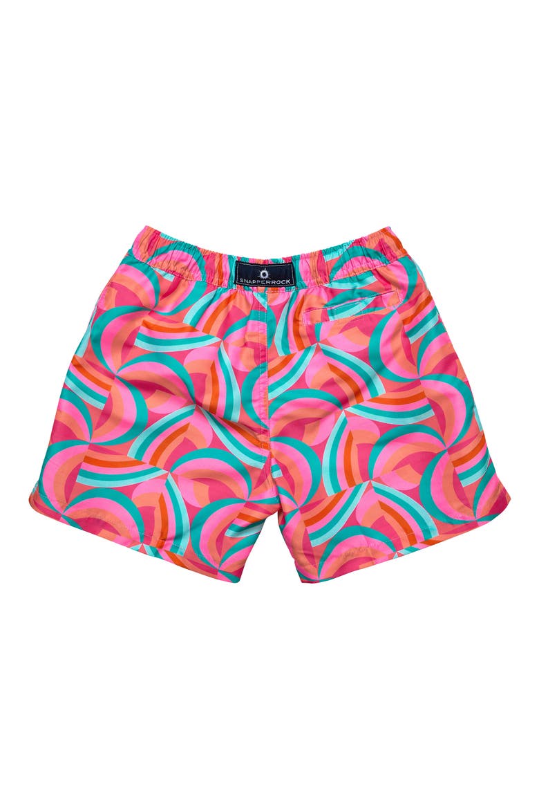 Kids' Geo Melon Swim Trunks, Alternate, color, RED