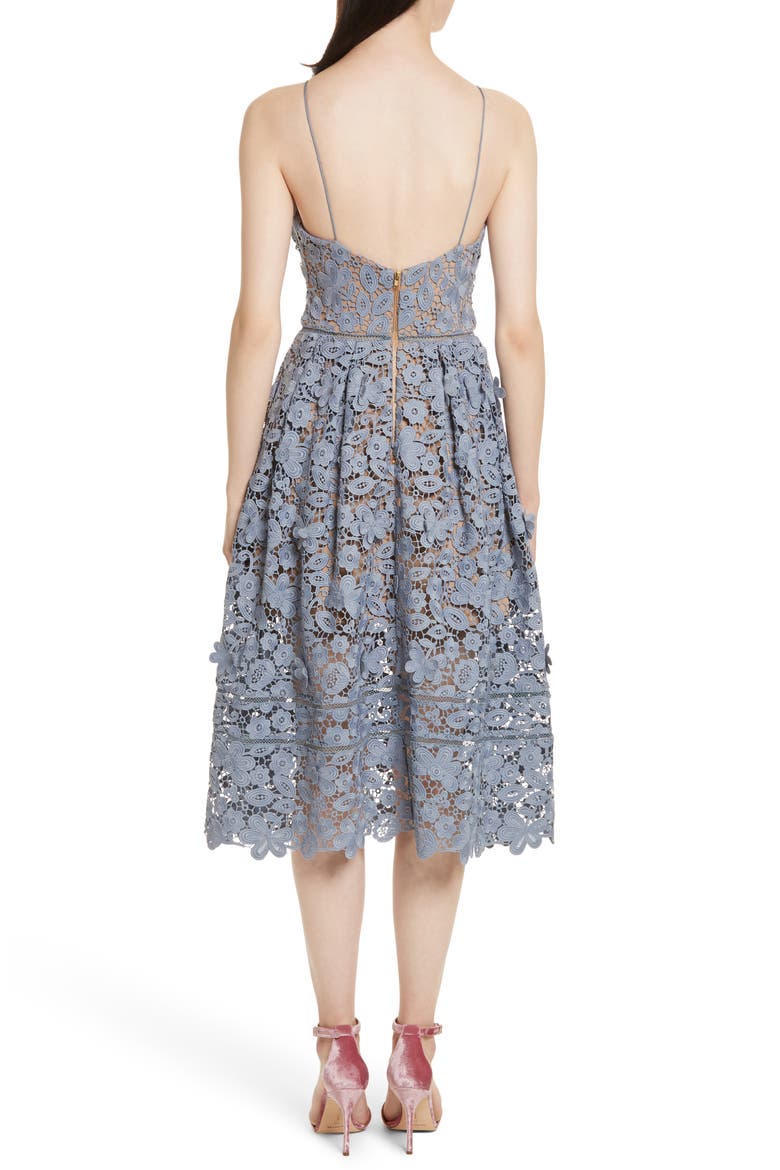 Azaelea 3D Lace Fit & Flare Dress, Alternate, color, DOVE GREY