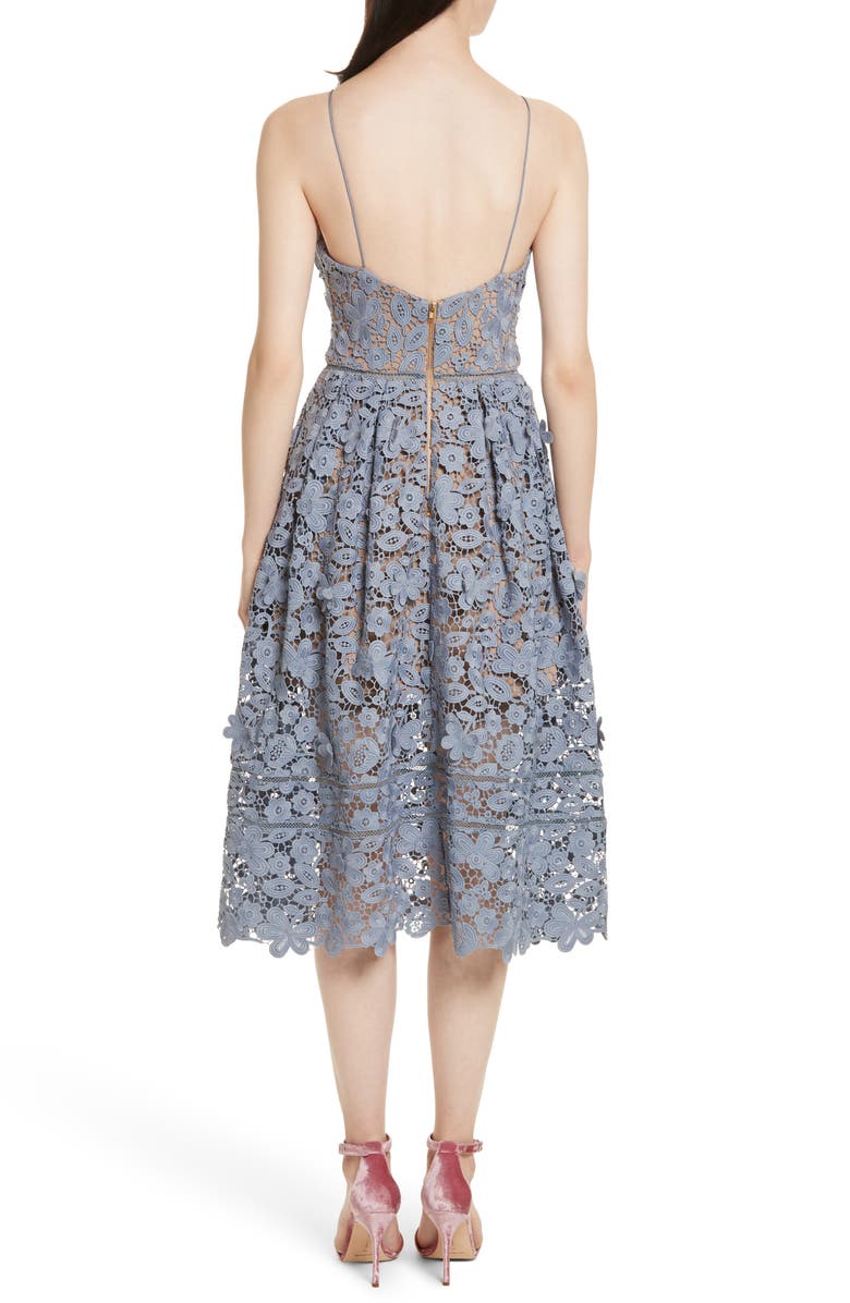 Self-Portrait Azaelea 3D Lace Fit & Flare Dress, Alternate, color, 