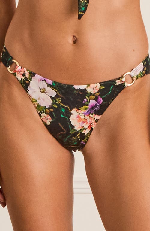 Aqua Blu Ring Front Alexis Cheeky Pant Bikini Bottom In Black