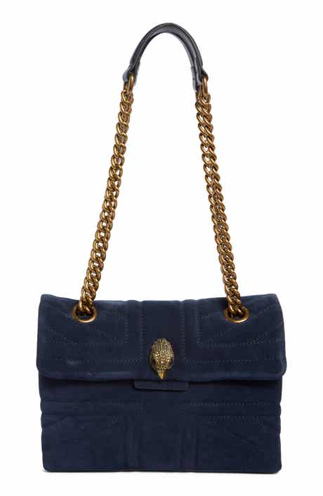 Kurt Geiger London Large Kensington Quilted Suede & Leather Shoulder Bag