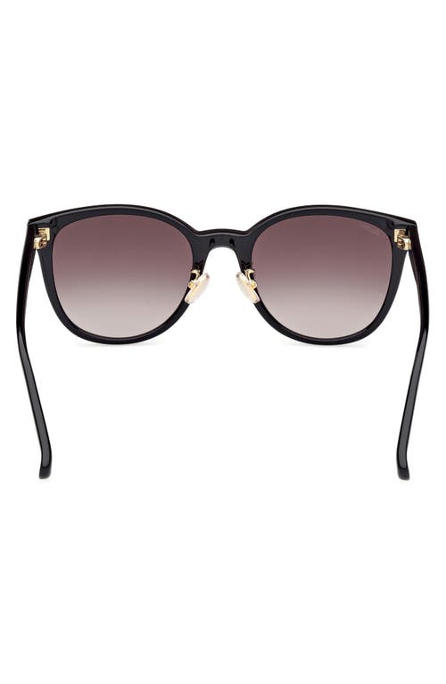 Max Mara 55mm Round Sunglasses In Black