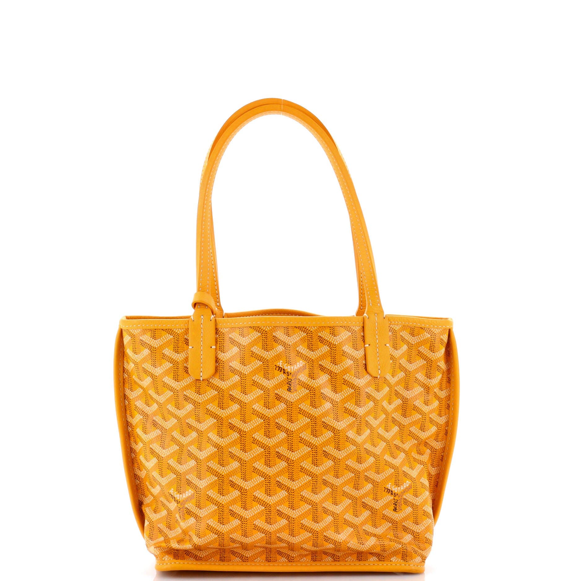 Pre-Owned Goyard Anjou Reversible Tote Coated Canvas Mini, Alternate, color, Yellow