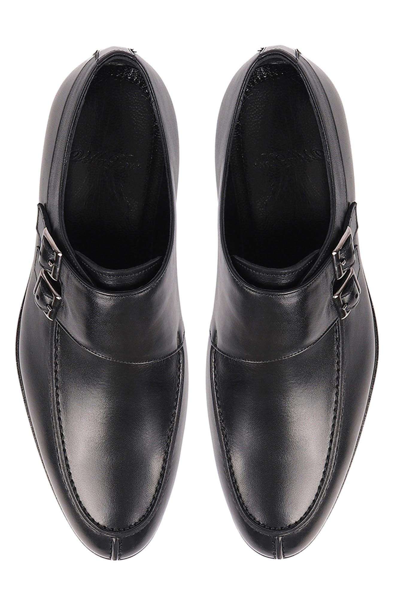 VELLAPAIS Arlington Double Monk Strap Leather Loafer, Alternate, color, Black