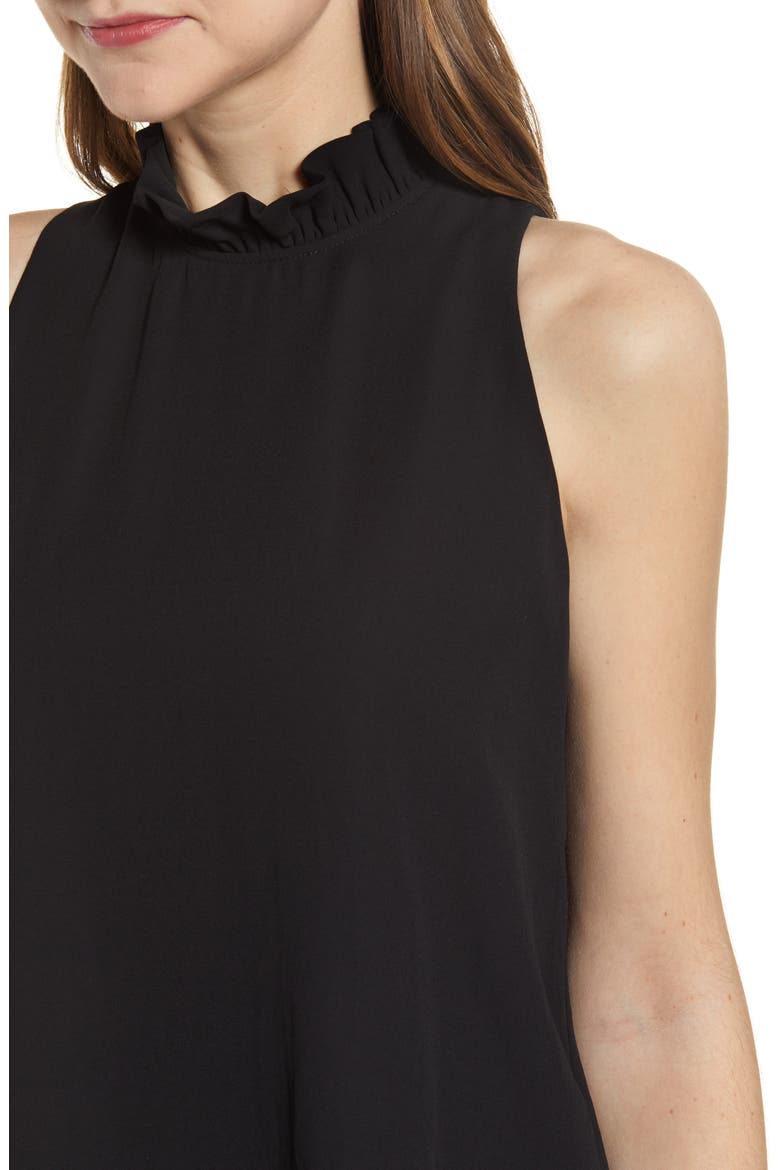 Gibson Cavallo Ruffle Neck Back Tie Tank, Alternate, color, BLACK