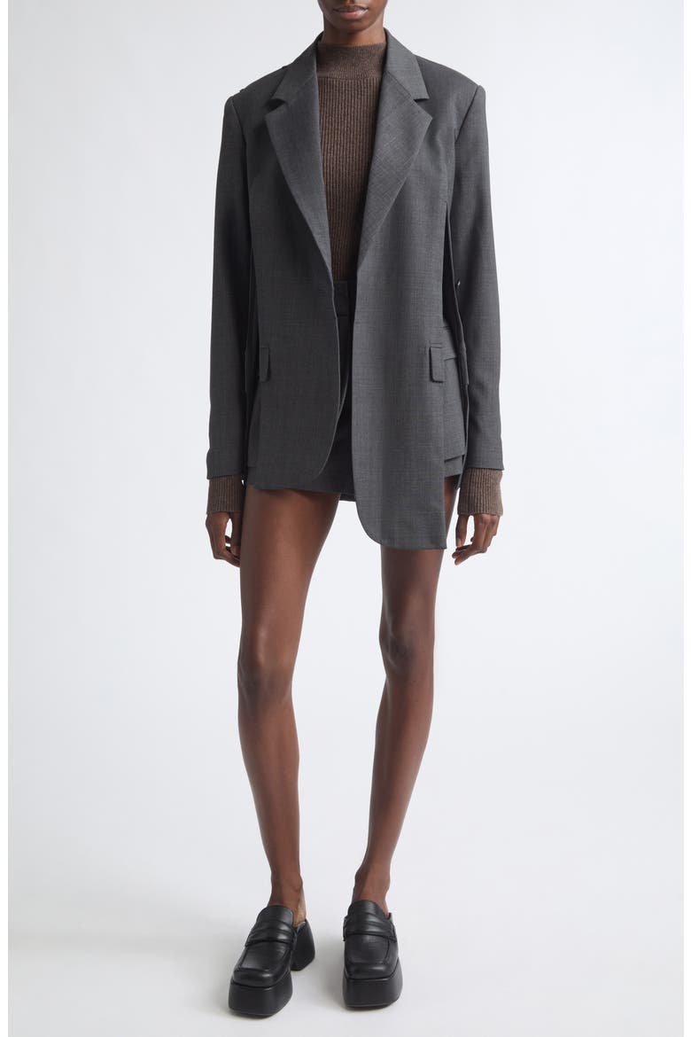 Deconstructed Lapel Wool & Cashmere Blazer, Alternate, color, DARK CHARCOAL