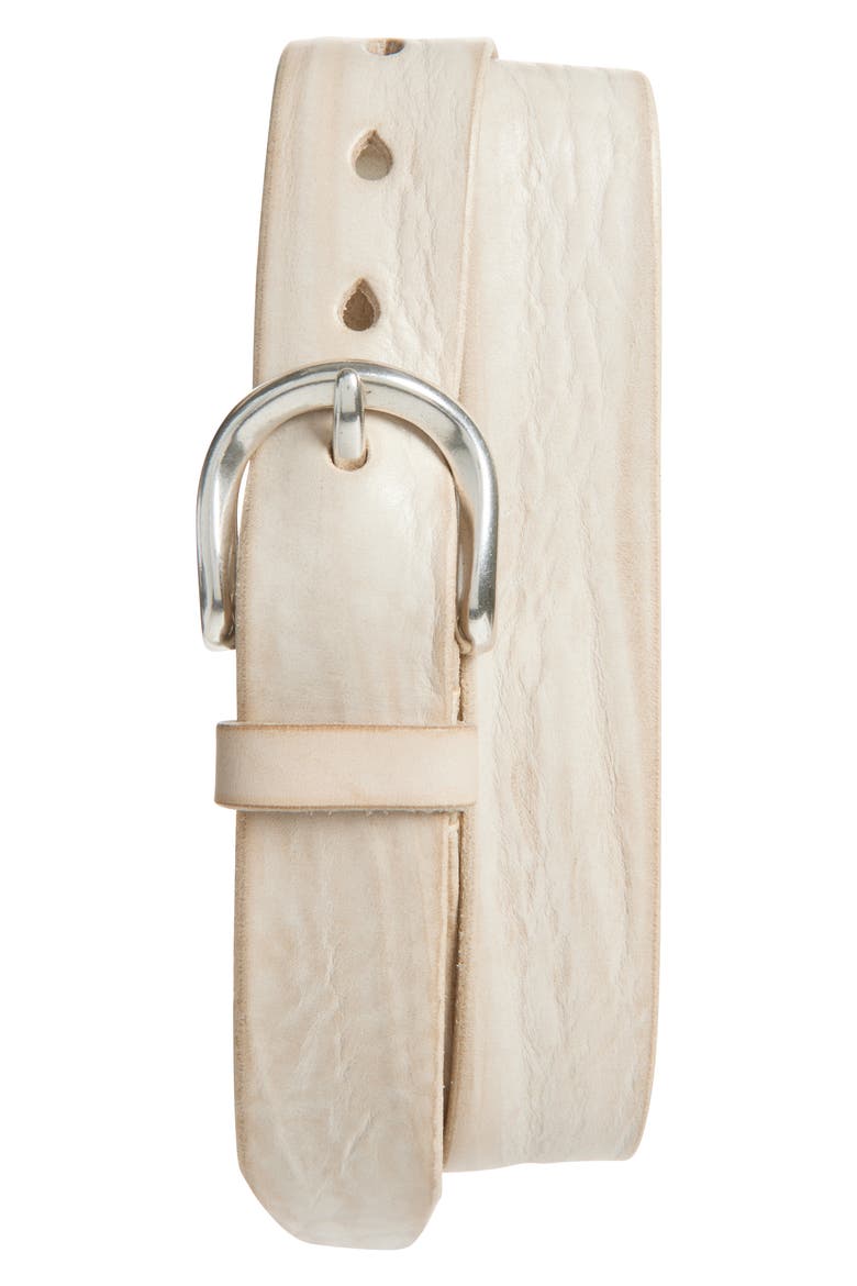 Leather Belt, Main, color, CHALKY WHITE LEATHER