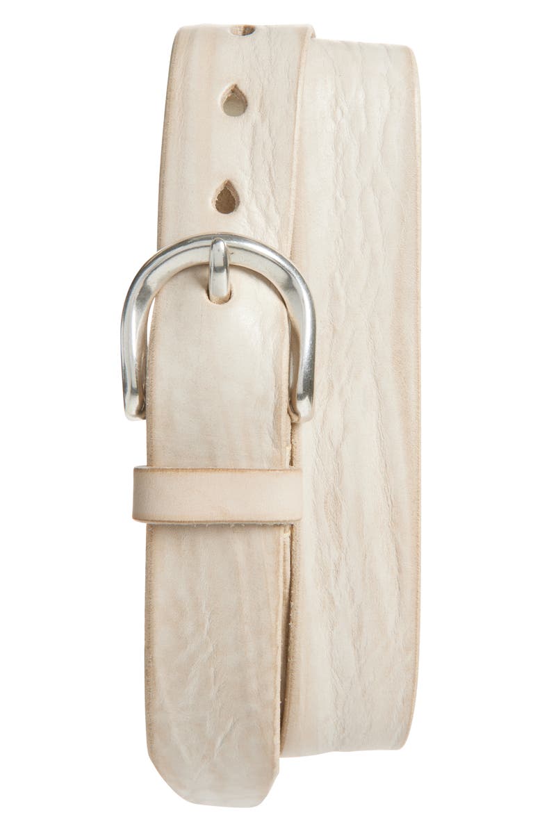 OUR LEGACY Leather Belt, Main, color, Chalky White Leather