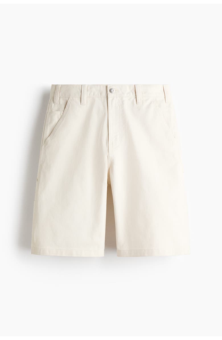 H&M Relaxed Fit Carpenter Shorts, Main, color, White