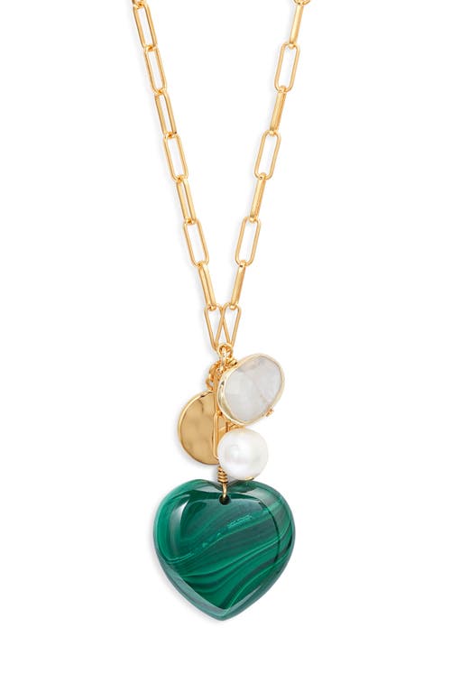 NEST Jewelry Heart Charm Necklace in Green  product
