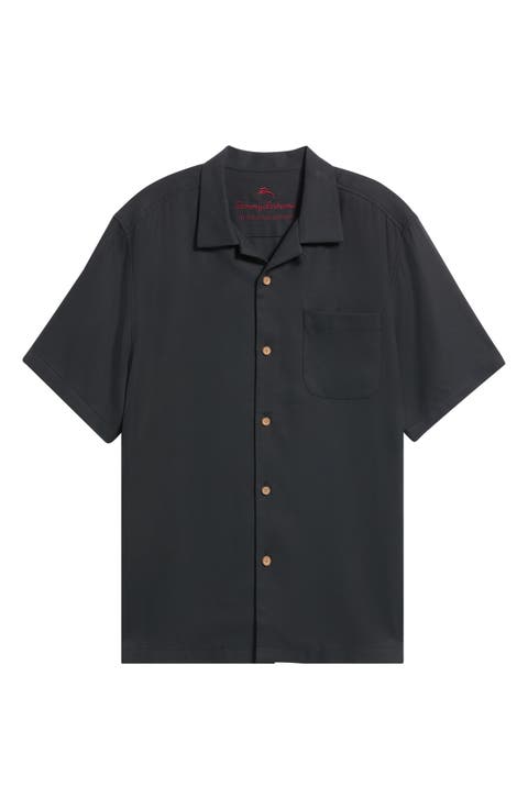 Making Spirits Bright Embroidered Silk Camp Shirt