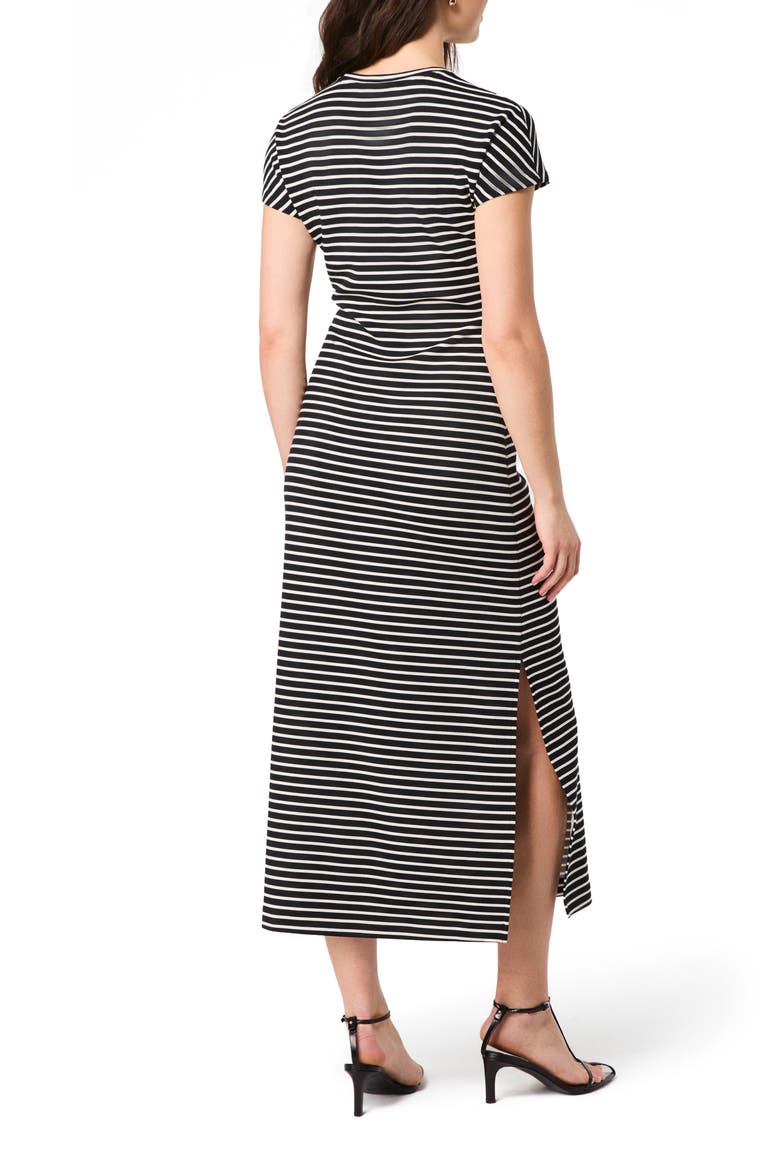 Stripe Tie Waist Maxi Dress, Alternate, color, VERY BLACK STRIPE