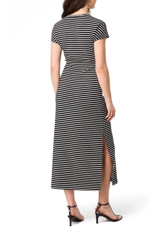 Spanx Air Essentials Tie Waist Maxi Dress In Very Black Stripe