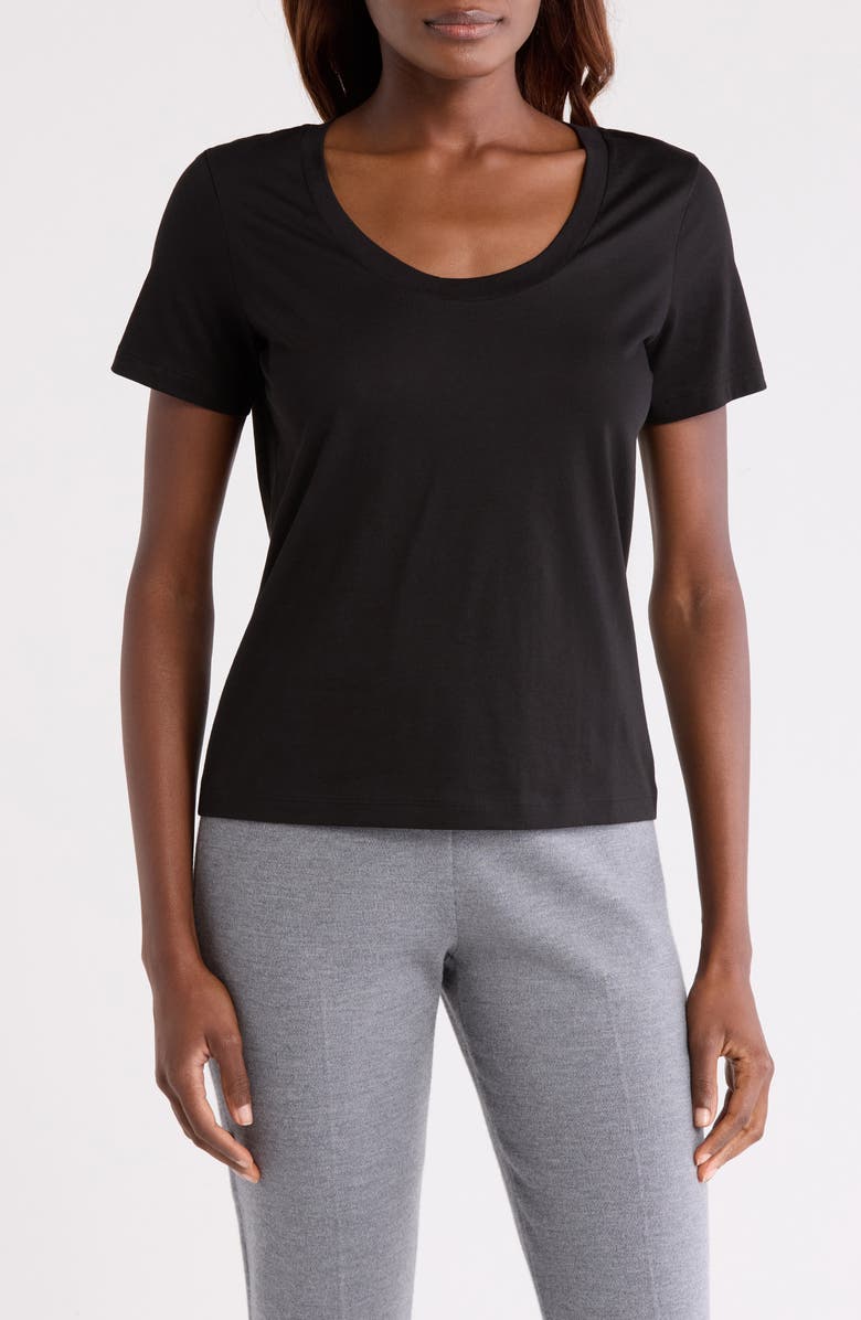 Theory Scoop Neck Cotton T-Shirt, Main, color, Black