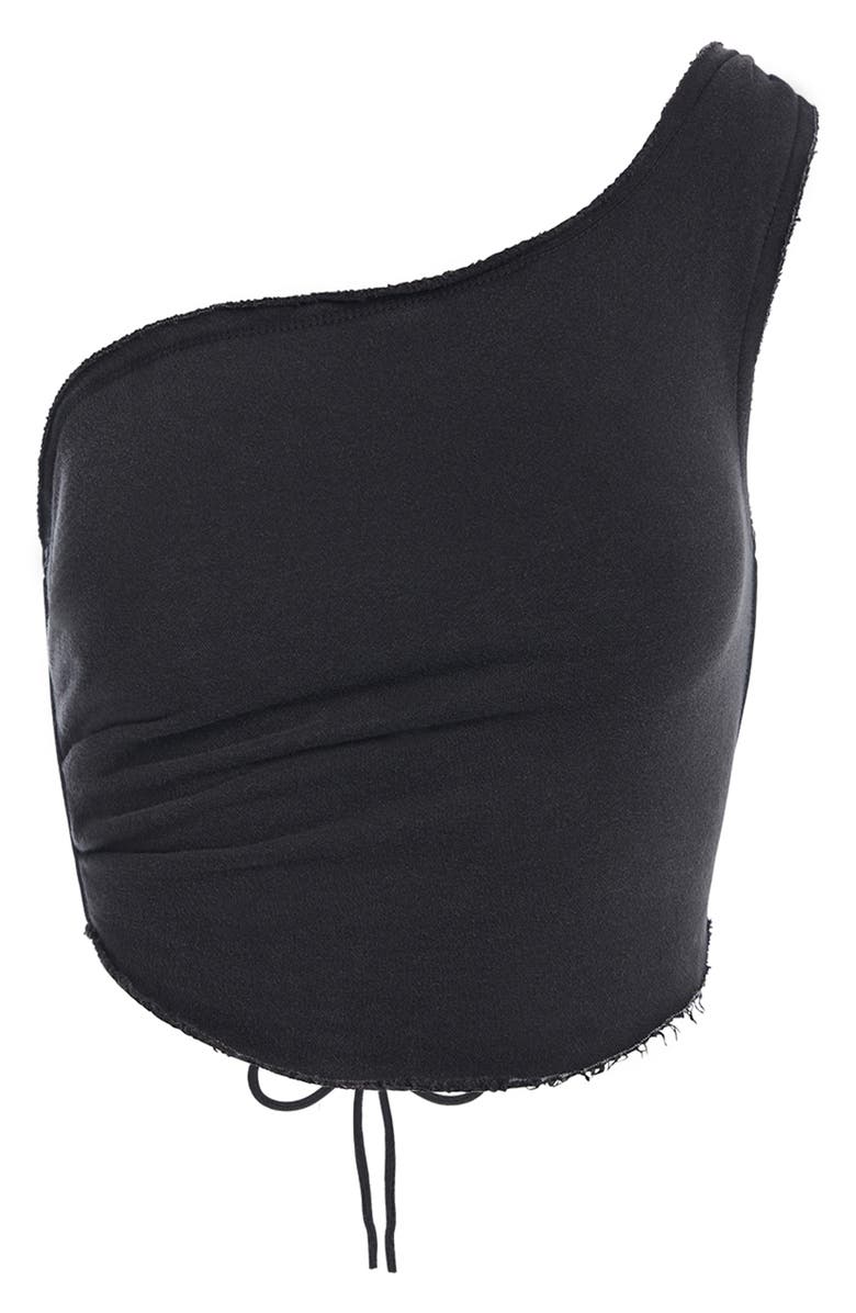 Naked Wardrobe The Extra Cozy One-Shoulder Crop Top, Alternate, color,