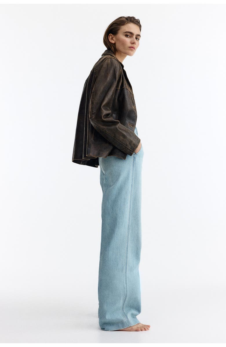 H&M Straight High Jeans, Alternate, color, Light Denim Blue