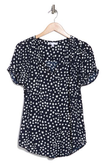 Dr2 By Daniel Rainn Daniel Rainn Pinch Sleeve Blouse In Ink