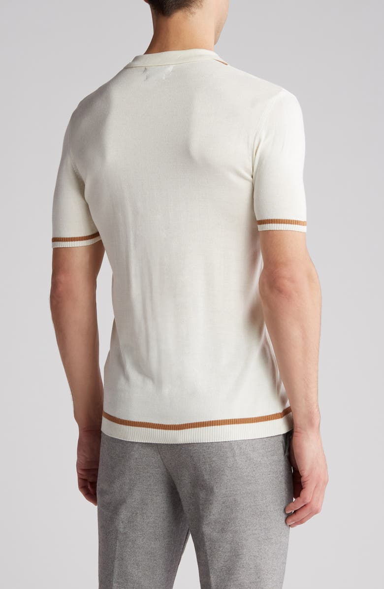 T.R. PREMIUM Textured Sweater Knit Polo, Alternate, color, Cream