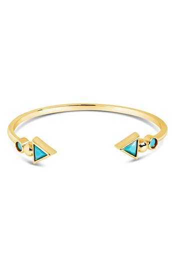 Sterling Forever Kalena Turquoise Open Cuff Bracelet