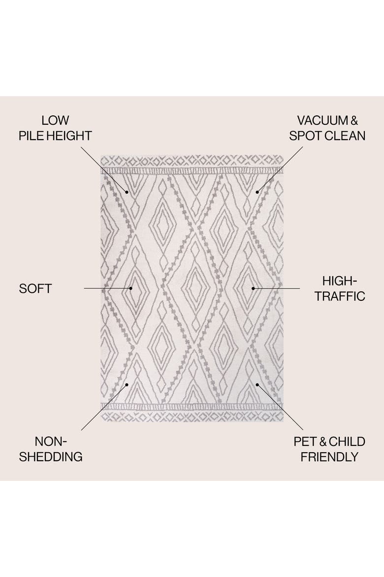 Rih Moroccan Style Diamond Area Rug, Alternate, color, Ivory/Gray